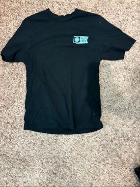 Salty Crew Black Tee with Teal Patch Logo